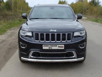 Защита переднего бампера нижняя с ходовыми огнями 76,1 мм ТСС Тюнинг Jeep (Джип) Grand Cherokee (Гран)  WK2 (2013-2018) WK2 1-ый рестайлинг ()