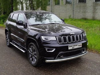 Защита переднего бампера нижняя d76,1 мм ТСС Тюнинг Jeep Grand Cherokee WK2 2-ой рестайлинг (2017-2022)  (нержавейка)