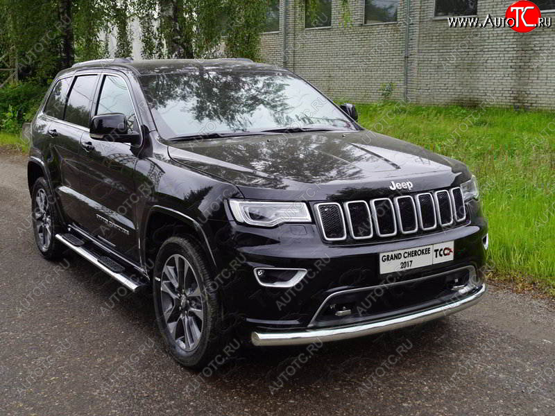 22 999 р. Защита переднего бампера нижняя d76,1 мм ТСС Тюнинг Jeep Grand Cherokee WK2 2-ой рестайлинг (2017-2022) (нержавейка)  с доставкой в г. Горно‑Алтайск