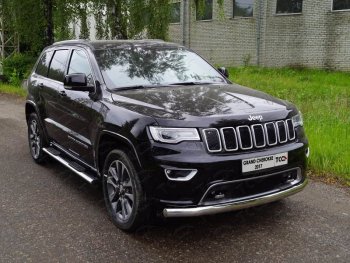 Защита переднего бампера овальная длинная 75х42 мм ТСС тюнинг Jeep Grand Cherokee WK2 2-ой рестайлинг (2017-2022)  (нержавейка)