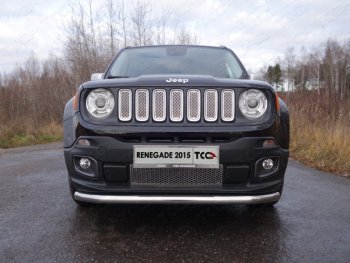 Защита переднего бампера нижняя d60,3 мм ТСС Тюнинг Jeep (Джип) Renegade (Ренегад) (2015-2024)  (нержавейка)