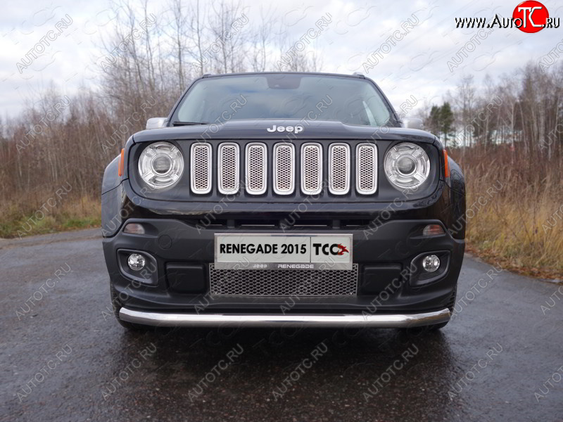 19 999 р. Защита переднего бампера нижняя d60,3 мм ТСС Тюнинг  Jeep Renegade (2015-2025) (нержавейка)  с доставкой в г. Горно‑Алтайск