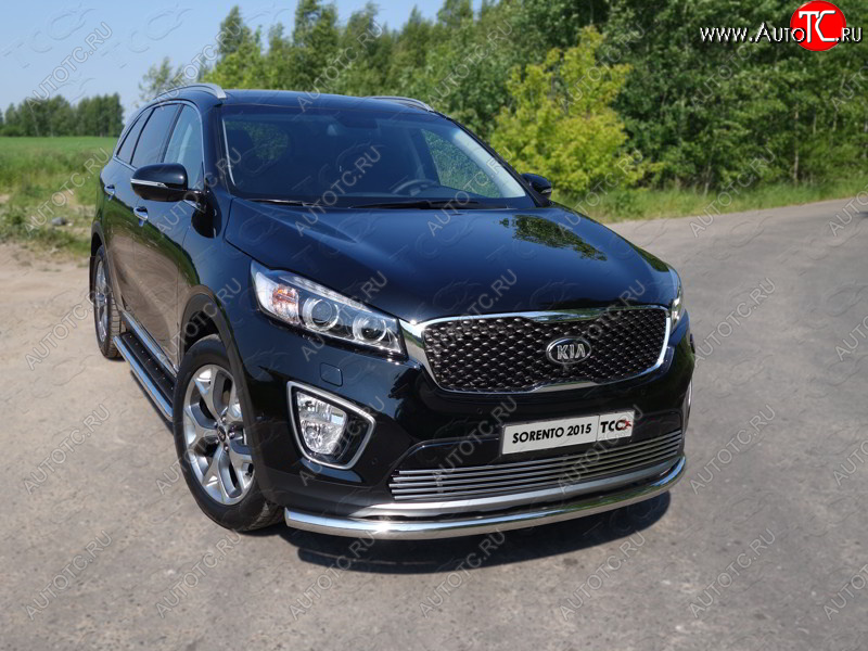 17 999 р. Защита переднего бампера нижняя d60,3 мм ТСС Тюнинг  KIA Sorento  UM/Prime (2014-2018) дорестайлинг (нержавейка)  с доставкой в г. Горно‑Алтайск