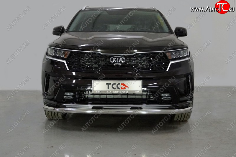 21 599 р. Защита переднего бампера нижняя d60,3 мм ТСС Тюнинг KIA Sorento MQ4 (2020-2022) (нержавейка)  с доставкой в г. Горно‑Алтайск