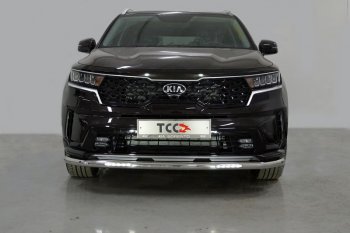 Защита переднего бампера нижняя с ДХО 60,3 мм ТСС Тюнинг KIA Sorento MQ4 (2020-2022)  (нержавейка)