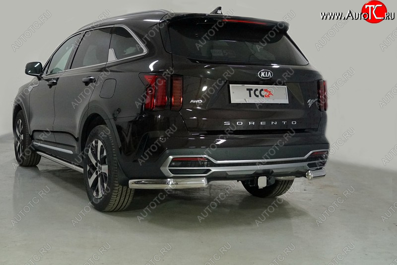 24 999 р. Защита задняя (уголки овальные, 75х42 мм) ТСС Тюнинг  KIA Sorento  MQ4 (2020-2022) (уголки овальные)  с доставкой в г. Горно‑Алтайск