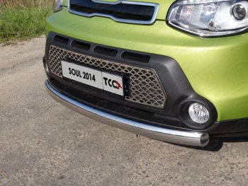 Защита переднего бампера нижняя овальная 75х42 мм ТСС Тюнинг KIA Soul PS дорестайлинг (2014-2016) ()