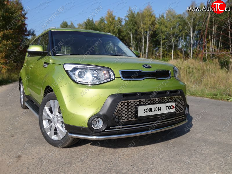 18 699 р. Защита переднего бампера нижняя d42,4 мм ТСС Тюнинг KIA Soul PS дорестайлинг (2014-2016) (нержавейка)  с доставкой в г. Горно‑Алтайск