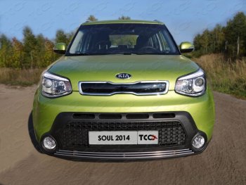 Нижняя декоративная вставка в бампер ТСС Тюнинг KIA Soul PS дорестайлинг (2014-2016) ()