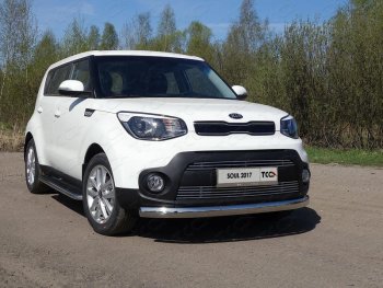 Защита переднего бампера нижняя овальная 75х42 мм ТСС Тюнинг KIA (КИА) Soul (Сол)  PS (2017-2019) PS рестайлинг ()