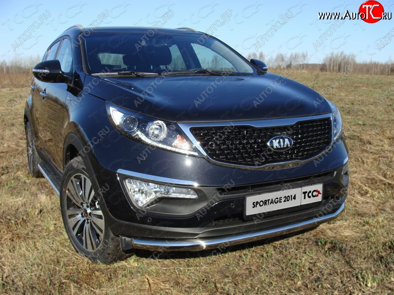 18 699 р. Защита переднего бампера нижняя d60,3 мм ТСС Тюнинг  KIA Sportage  3 SL (2014-2016) рестайлинг (нержавейка)  с доставкой в г. Горно‑Алтайск