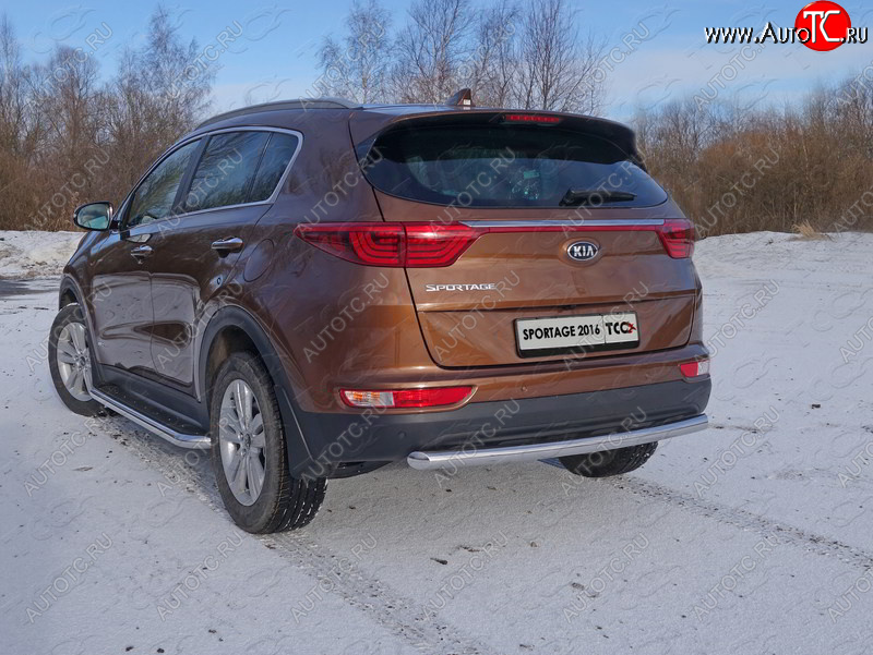 16 899 р. Защита задняя (нержавейка 60,3 мм) ТСС Тюнинг  KIA Sportage  4 QL (2016-2018) дорестайлинг  с доставкой в г. Горно‑Алтайск