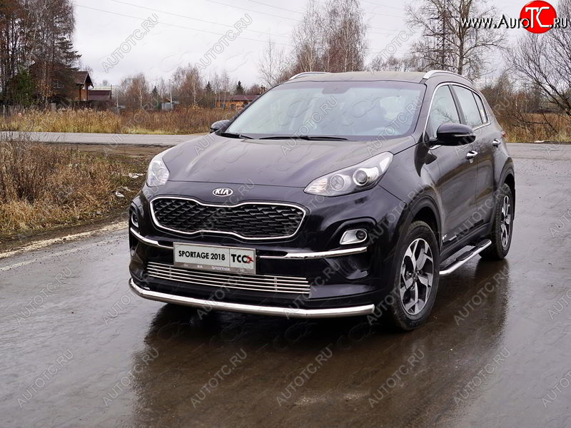 19 549 р. Защита переднего бампера нижняя d60,3 мм ТСС Тюнинг  KIA Sportage  4 QL (2018-2022) рестайлинг (нержавейка)  с доставкой в г. Горно‑Алтайск