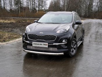 Защита переднего бампера нижняя овальная 75х42 мм ТСС Тюнинг KIA (КИА) Sportage (Спортаж)  4 QL (2018-2022) 4 QL рестайлинг ()