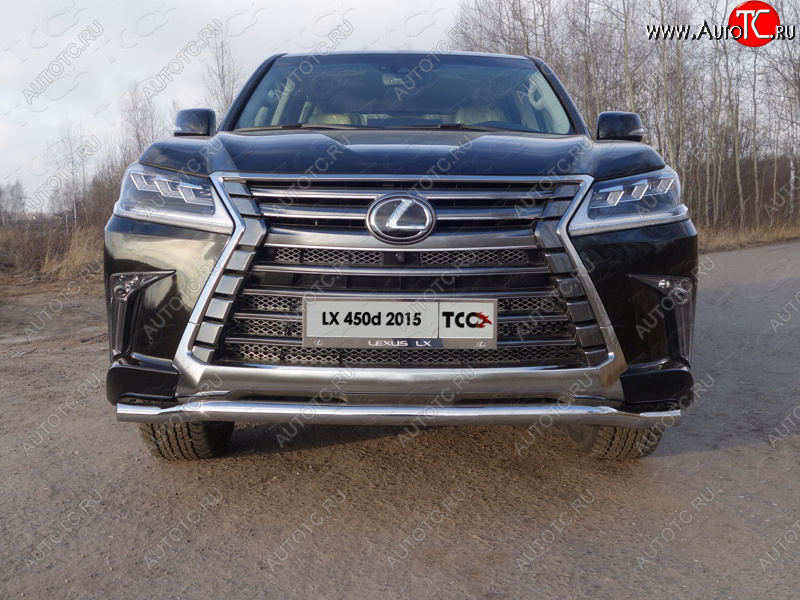 26 499 р. Защита переднего бампера нижняя d60,3 мм ТСС Тюнинг Lexus LX450d J200 2-ой рестайлинг (2015-2022) (нержавейка)  с доставкой в г. Горно‑Алтайск