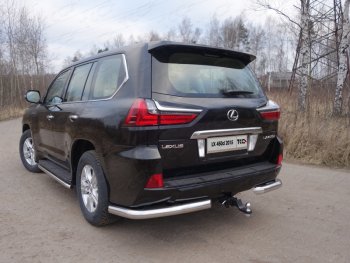 Защита задняя (уголки, нержавейка 76,1 мм) ТСС Тюнинг Lexus LX570 J200 2-ой рестайлинг (2015-2022)