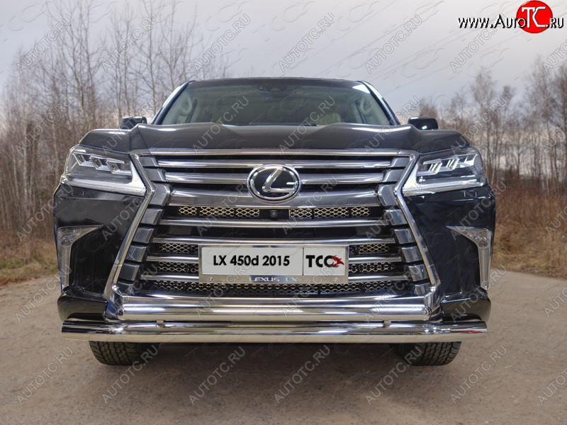 35 999 р. Защита передняя нижняя двойная 76,1*50,8 мм кроме F-Sport Тюнинг Lexus LX450d J200 2-ой рестайлинг (2015-2022) (нержавейка)  с доставкой в г. Горно‑Алтайск