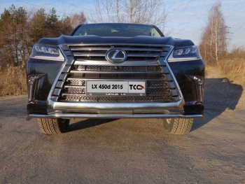 23 549 р. Защита переднего бампера нижняя d42,4 мм ТСС Тюнинг Lexus LX450d J200 2-ой рестайлинг (2015-2022) (нержавейка)  с доставкой в г. Горно‑Алтайск. Увеличить фотографию 1