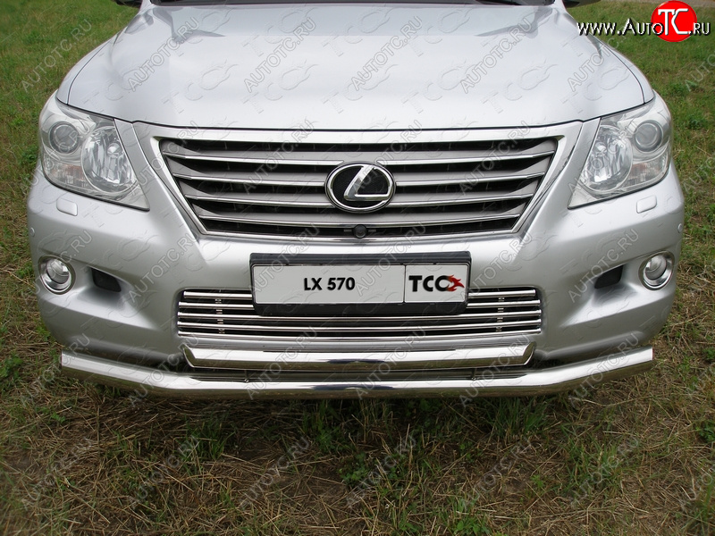 31 199 р. Защита переднего бампера нижняя d76,1*60,3 мм ТСС Тюнинг  Lexus LX570  J200 (2007-2012) дорестайлинг (нержавейка)  с доставкой в г. Горно‑Алтайск