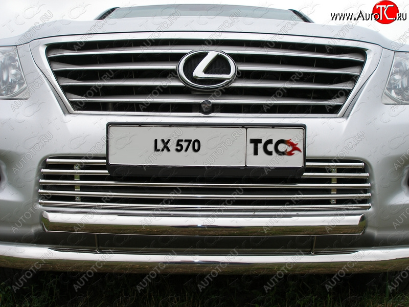 12 299 р. Декоративная вставка переднего бампера (кроме F-Sport) ТСС Тюнинг  Lexus LX570  J200 (2007-2012) дорестайлинг (d 16 мм)  с доставкой в г. Горно‑Алтайск