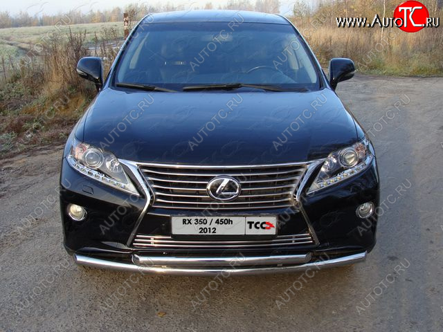 9 349 р. Декоративная вставка переднего бампера (кроме F-Sport) ТСС Тюнинг  Lexus RX350  AL10 (2012-2015) рестайлинг (d 12 мм)  с доставкой в г. Горно‑Алтайск