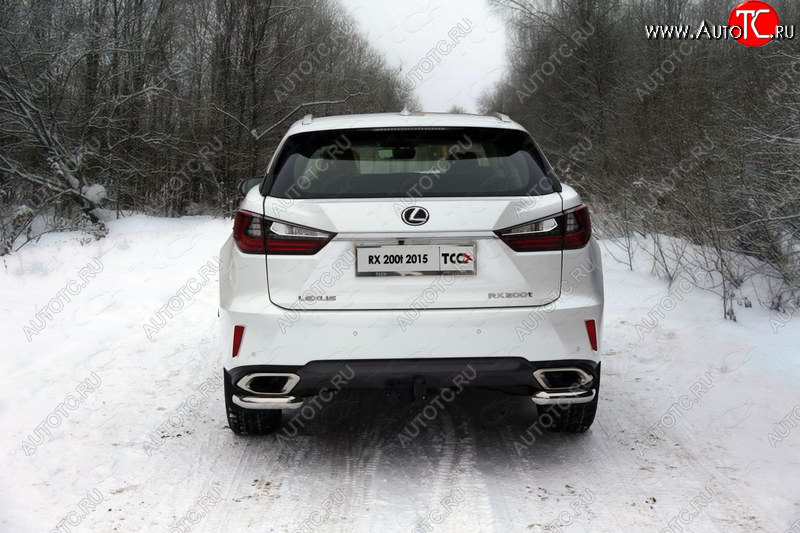 18 999 р. Защита заднего бампера (кроме F-Sport, уголки, d60,3 мм) TCC  Lexus RX450  AL20 (2015-2019) дорестайлинг  с доставкой в г. Горно‑Алтайск