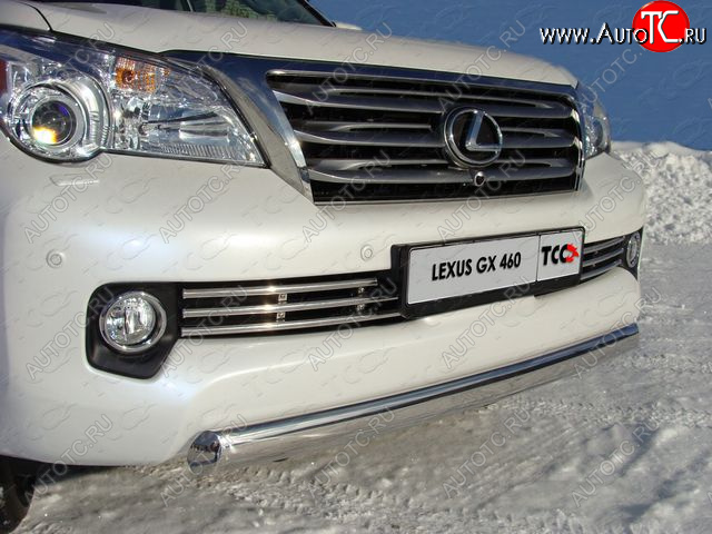 24 999 р.  Защита переднего бампера нижняя 75*42 мм ТСС Тюнинг Lexus GX460 J150 дорестайлинг (2009-2013) (нержавейка)  с доставкой в г. Горно‑Алтайск