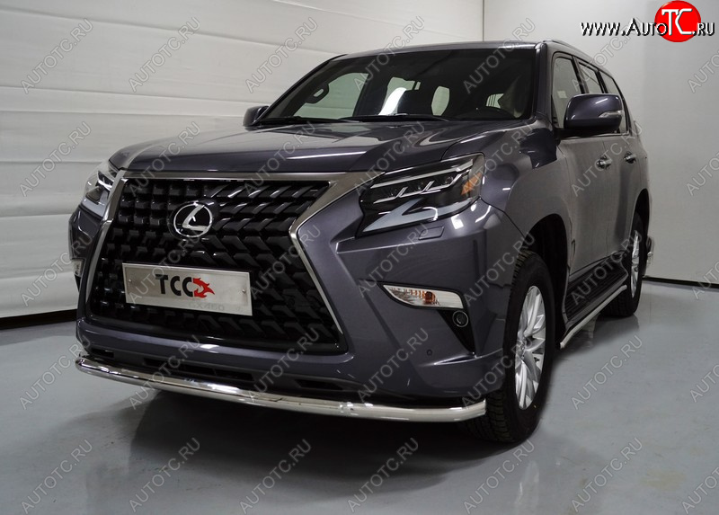 30 999 р. Защита переднего бампера нижняя d60,3 мм ТСС Тюнинг  Lexus GX460  J150 (2019-2022) 2-ой рестайлинг (нержавейка)  с доставкой в г. Горно‑Алтайск