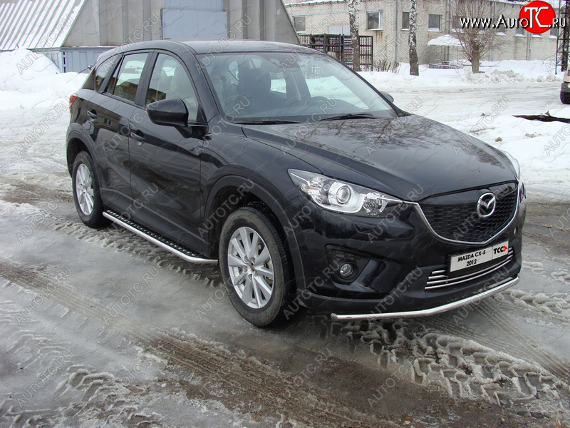 15 549 р. Защита переднего бампера нижняя d42,4 мм ТСС Тюнинг Mazda CX-5 KE дорестайлинг (2011-2014) (нержавейка)  с доставкой в г. Горно‑Алтайск