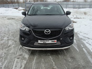 17 649 р. Защита переднего бампера нижняя d60,3 мм ТСС Тюнинг Mazda CX-5 KE дорестайлинг (2011-2014) (нержавейка)  с доставкой в г. Горно‑Алтайск. Увеличить фотографию 1