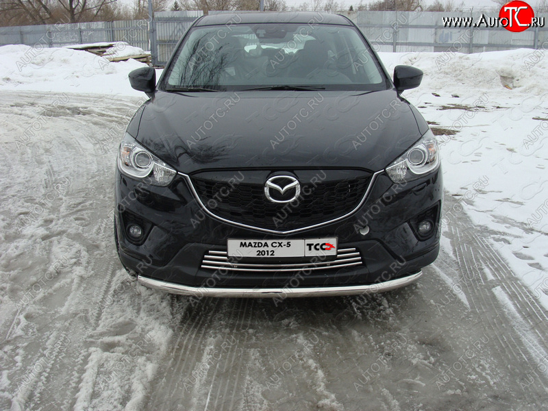 17 649 р. Защита переднего бампера нижняя d60,3 мм ТСС Тюнинг Mazda CX-5 KE дорестайлинг (2011-2014) (нержавейка)  с доставкой в г. Горно‑Алтайск