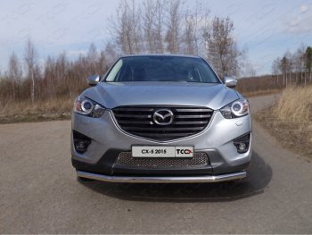 Защита переднего бампера нижняя d60,3 мм ТСС Тюнинг Mazda (Мазда) CX-5 (ЦХ-5)  KE (2015-2017) KE рестайлинг  (нержавейка)