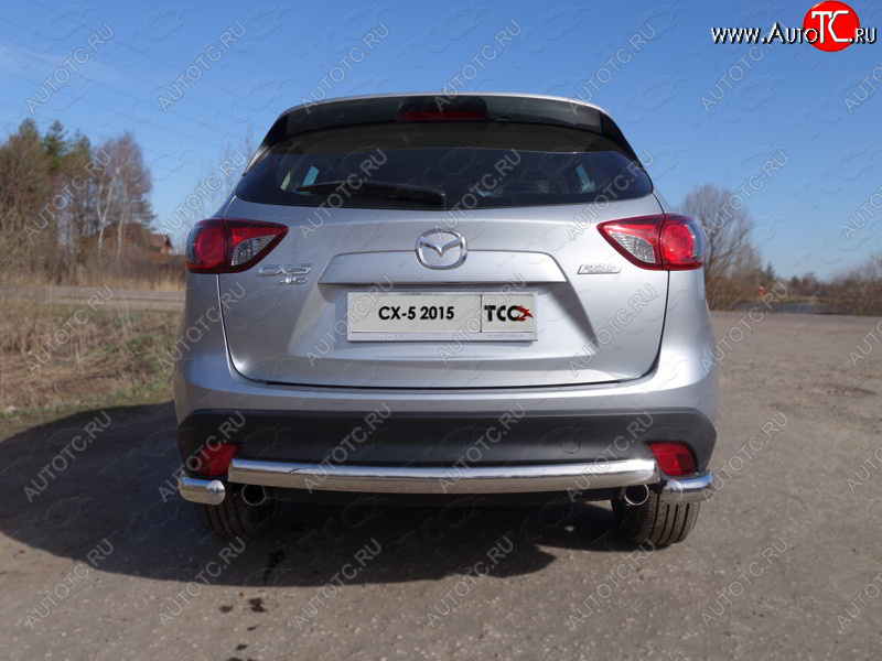 15 899 р. Защита заднего бампера (овальная длинная, d75х42 мм) TCC  Mazda CX-5  KE (2015-2017) рестайлинг  с доставкой в г. Горно‑Алтайск