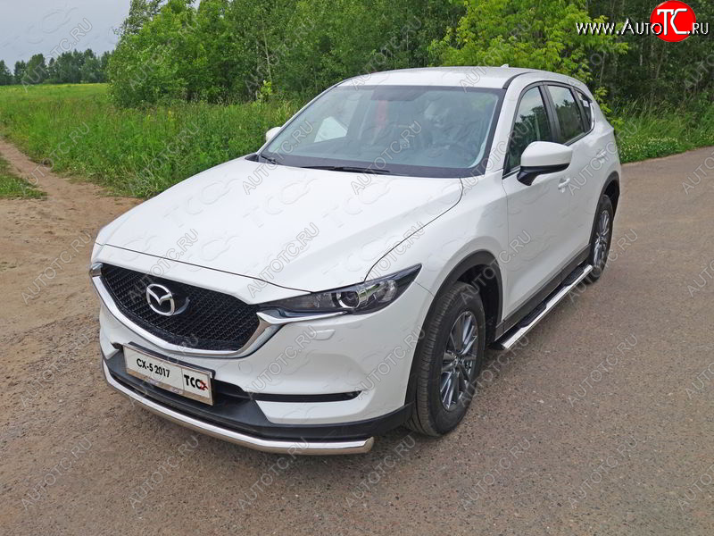 18 699 р. Защита переднего бампера нижняя d60,3 мм ТСС Тюнинг  Mazda CX-5  KF (2016-2025) (нержавейка)  с доставкой в г. Горно‑Алтайск