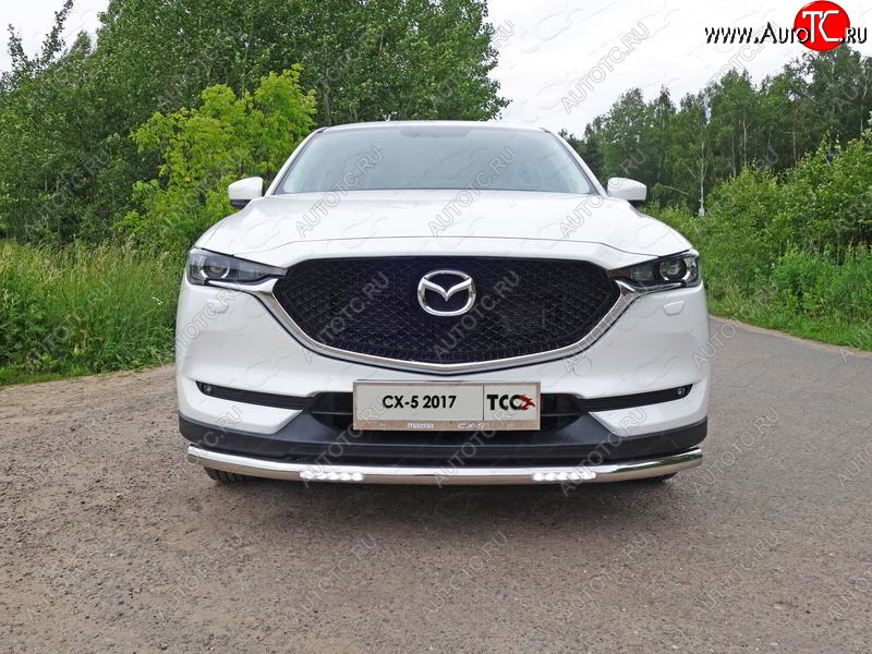 38 949 р. Защита переднего бампера нижняя с ДХО 60,3 мм ТСС Тюнинг Mazda CX-5 KF (2016-2024) (нержавейка)  с доставкой в г. Горно‑Алтайск