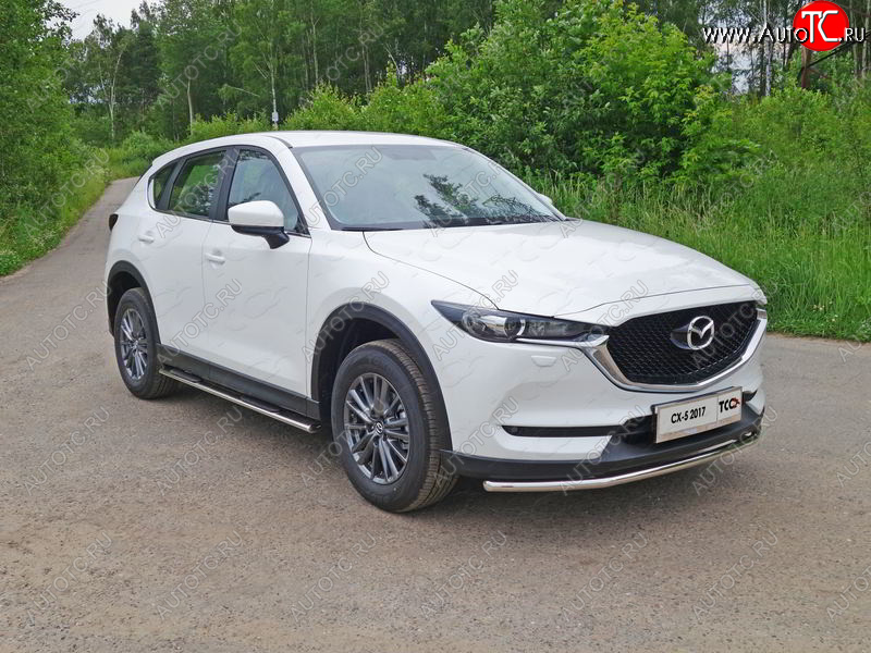 14 699 р. Защита переднего бампера нижняя d42,4 мм ТСС Тюнинг Mazda CX-5 KF (2016-2025) (нержавейка)  с доставкой в г. Горно‑Алтайск