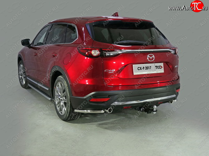 10 799 р. Защита заднего бампера (уголки, d42,4 мм) TCC  Mazda CX-9  TC (2015-2024) дорестайлинг  с доставкой в г. Горно‑Алтайск