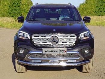 Защита переднего бампера нижняя с ДХО 76,1 мм ТСС Тюнинг Mercedes-Benz X class W470 (2017-2020) ()