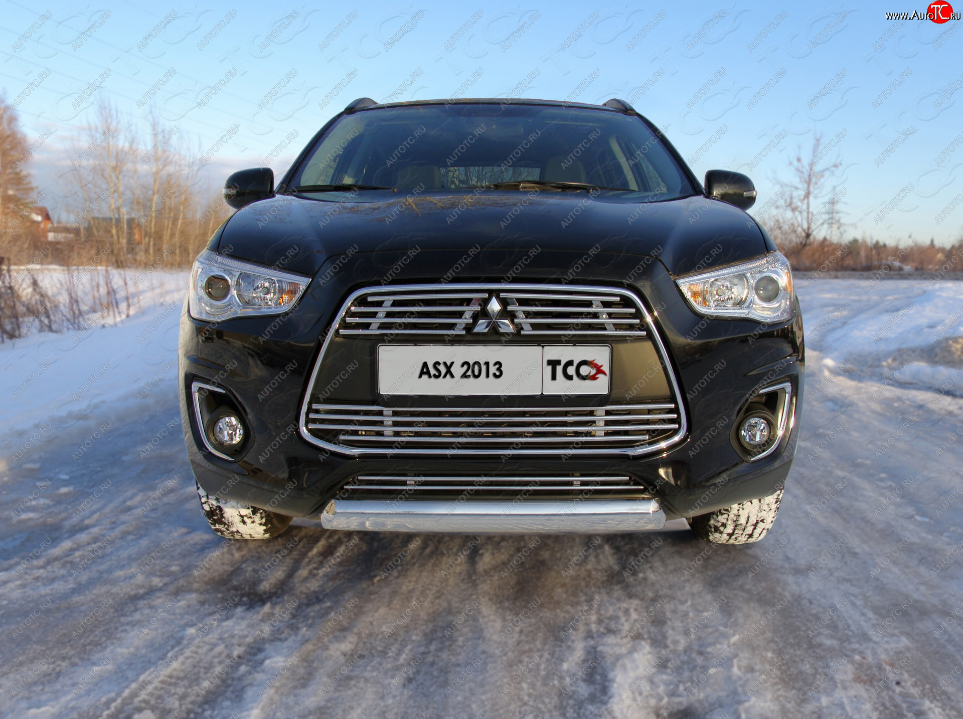 13 499 р. Защита переднего бампера нижняя овальная 75*42 мм ТСС Тюнинг Mitsubishi ASX 1-ый рестайлинг (2013-2016) (нержавейка)  с доставкой в г. Горно‑Алтайск