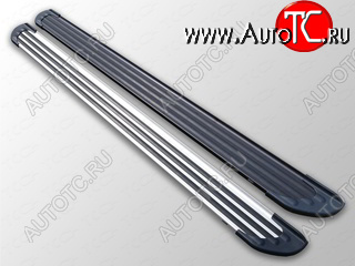 20 899 р. Пороги алюминиевые Slim Line ТСС Тюнинг  Mitsubishi Outlander  XL (2010-2013) (CW)  рестайлинг (Silver)  с доставкой в г. Горно‑Алтайск