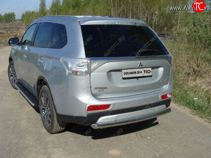 16 899 р. Защита задняя (центральная нержавейка 60,3 мм) ТСС Тюнинг  Mitsubishi Outlander  GF (2014-2016) 1-ый рестайлинг  с доставкой в г. Горно‑Алтайск