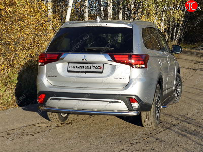 20 999 р. Защита задняя (нержавейка 60,3 мм) ТСС Тюнинг  Mitsubishi Outlander  GF (2018-2022) 3-ий рестайлинг  с доставкой в г. Горно‑Алтайск