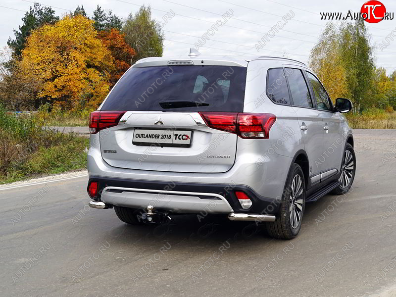 22 999 р. Защита заднего бампера (уголки, d60,3 мм) TCC Mitsubishi Outlander GF 3-ий рестайлинг (2018-2022)  с доставкой в г. Горно‑Алтайск