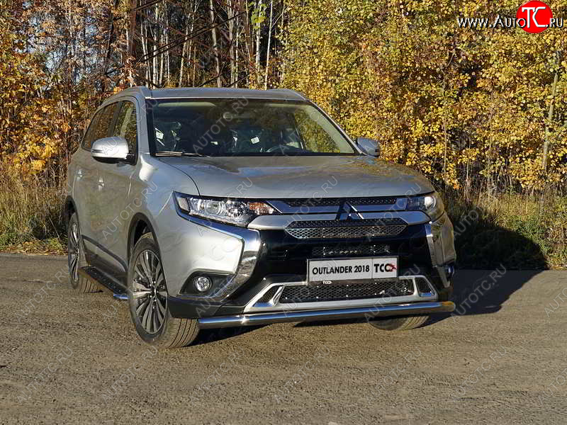 18 699 р. Защита переднего бампера нижняя d60,3 мм ТСС Тюнинг Mitsubishi Outlander GF 3-ий рестайлинг (2018-2022) (нержавейка)  с доставкой в г. Горно‑Алтайск