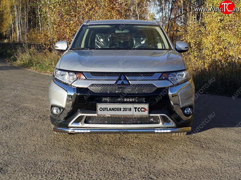 33 999 р. Защита переднего бампера нижняя с ДХО 60,3 мм ТСС Тюнинг Mitsubishi Outlander GF 3-ий рестайлинг (2018-2022) (нержавейка)  с доставкой в г. Горно‑Алтайск