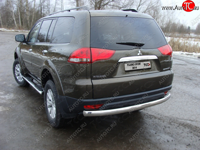 23 599 р. Защита задняя (центральная овальная 75х42 мм) ТСС Тюнинг  Mitsubishi Pajero Sport  PB (2013-2017) рестайлинг  с доставкой в г. Горно‑Алтайск