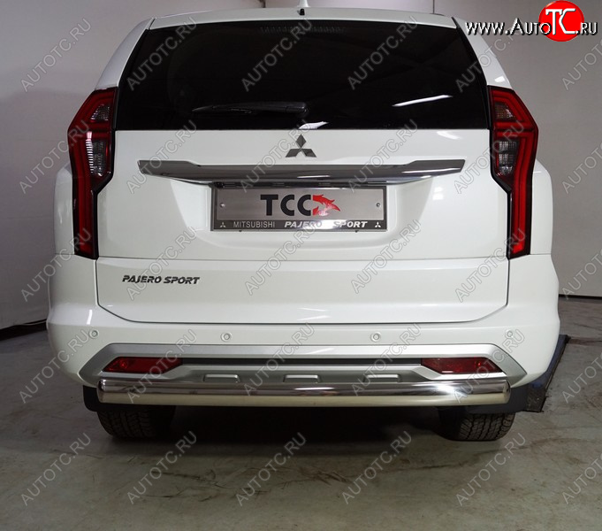 24 549 р. Защита заднего бампера (овальная, d75х42 мм) TCC  Mitsubishi Pajero Sport  QF (2019-2022) рестайлинг  с доставкой в г. Горно‑Алтайск