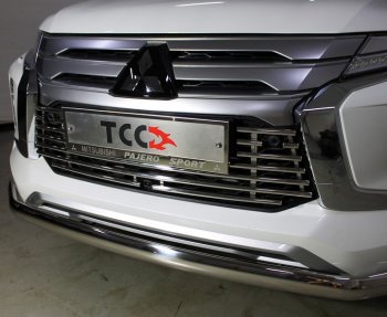 Декоративная вставка переднего бампера ТСС Тюнинг Mitsubishi (Митсубиси) Pajero Sport (Паджеро)  QF (2019-2022) QF рестайлинг ()