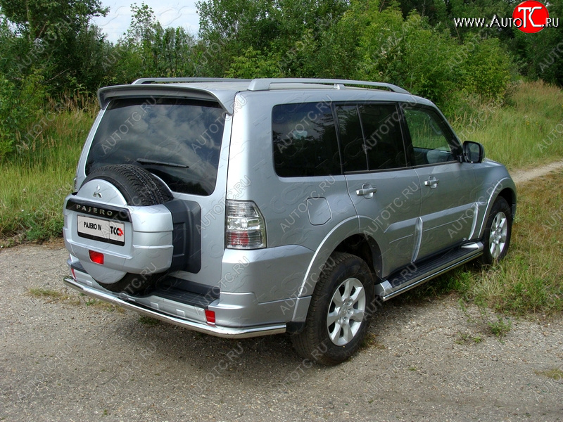 22 999 р. Защита задняя (центральная нержавейка 60,3 мм) ТСС Тюнинг Mitsubishi Pajero 4 V80 3 дв. 1-ый рестайлинг (2011-2014)  с доставкой в г. Горно‑Алтайск