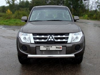 Декоративная вставка переднего бампера ТСС Тюнинг Mitsubishi (Митсубиси) Pajero (Паджеро)  4 V90 (2011-2015) 4 V90 1-ый рестайлинг ()